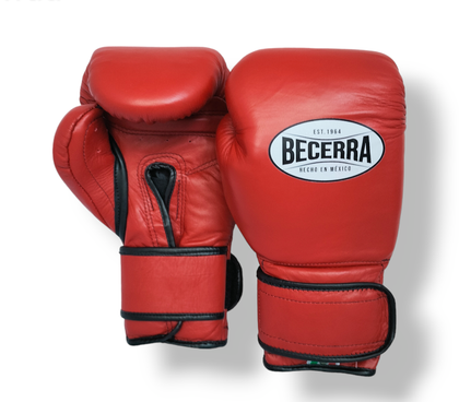 GUANTES de BOX BECERRA ® PIEL NATURAL color Rojo