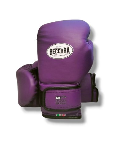 GUANTES de BOX BECERRA ® PIEL NATURAL Color Morado