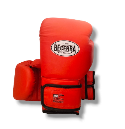 GUANTE de BOX BECERRA ® PIEL NATURAL Color Naranja